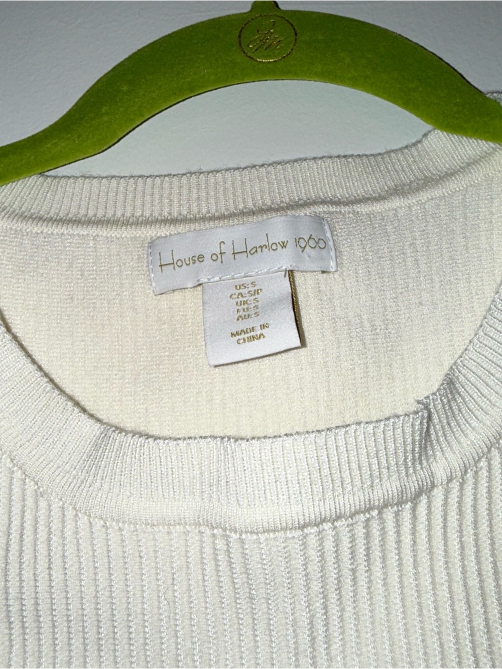 House of Harlow 1960 Cream Ribbed Knit Crop Tank - Picture 3 of 5